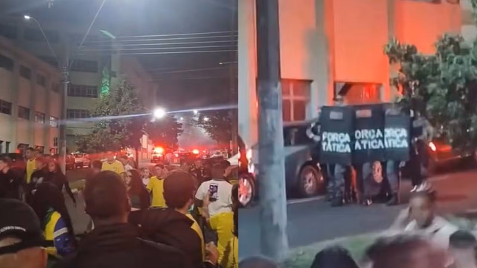Polícia usa gás lacrimogêneo e bombas de efeito moral para dispersar tumulto em Presidente Prudente durante jogo do Brasil na Copa do Mundo