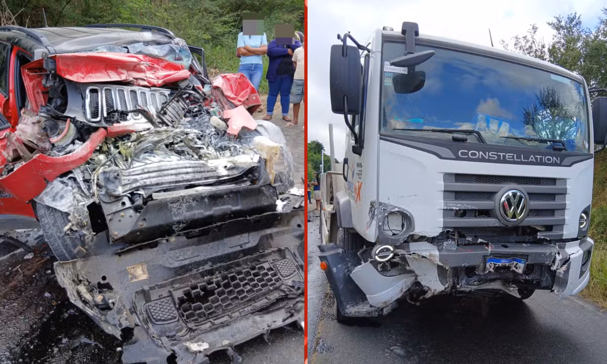 Médico morre e irmão fica gravemente ferido após colisão entre carro e caminhão na Bahia