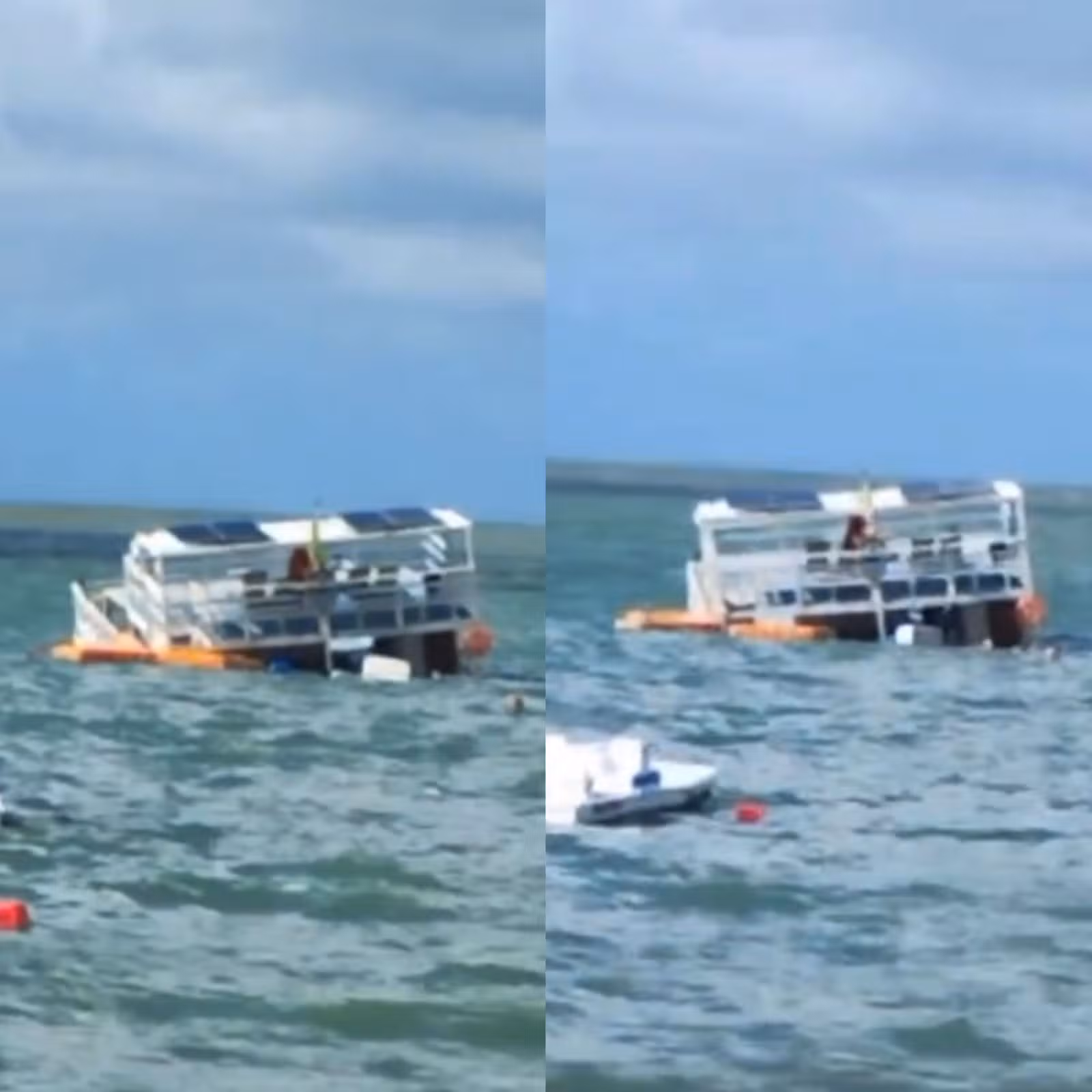Catamarã afunda na Praia de Ponta Verde, em Maceió; VÍDEO